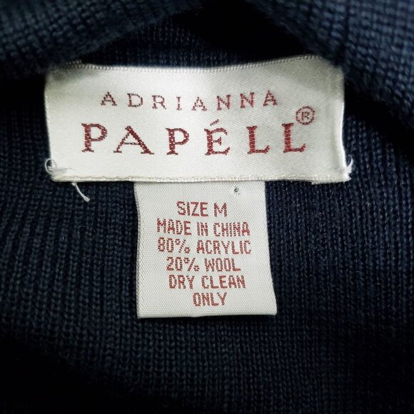 Adrianna Papell Womens Cowl Neck Sweater Button Accents & Geometric Hem Design M - Picture 6 of 7